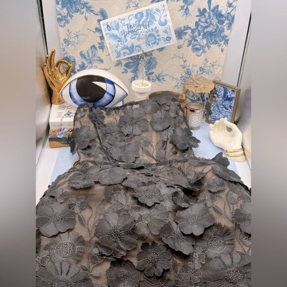 🆕 BRONX & BANCO 🧿 NWOT Jasmine Maraya Black Lace Up Mini Dress, Sz M US 6 - Picture 2 of 16